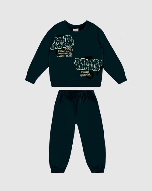 Conjunto Infantil Menino Blusão Com Estampa Moletom Flanelado Malwee Kids