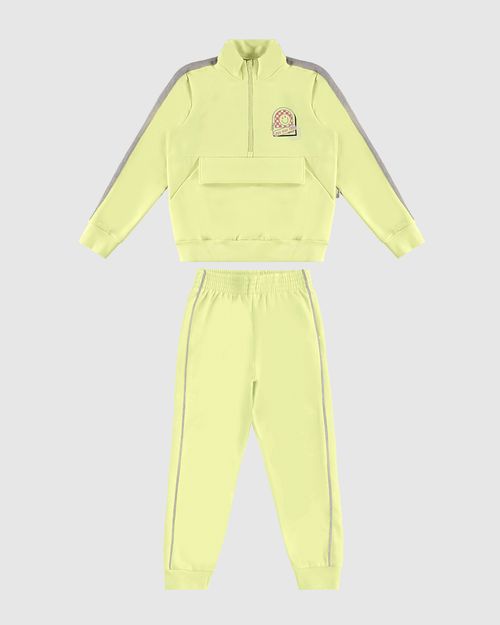 Conjunto Infantil Menina Jaqueta Bolso Lapela Moletom Flanelado Malwee Kids