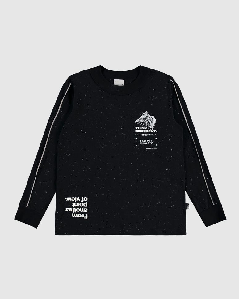 Camiseta Infantil Menino Manga Longa Com Estampa Malha Botonê Malwee Kids