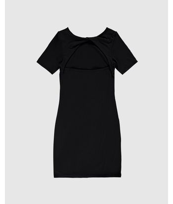 Vestido Infantil Menina Detalhe Torção Costas Em Malha Viscose Canelada Malwee Kids