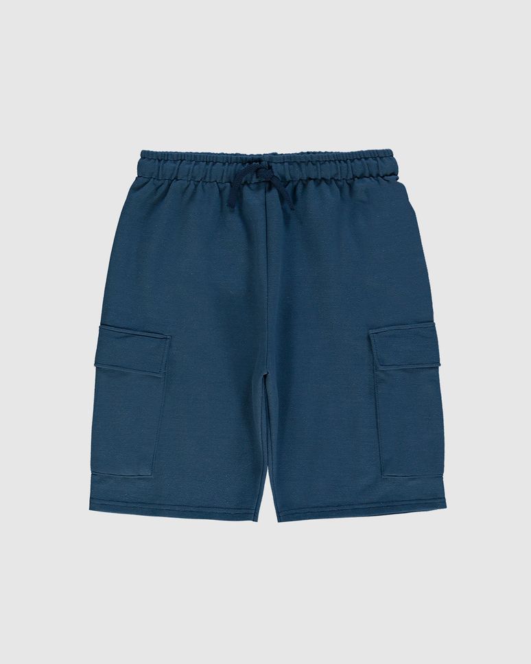Bermuda Menino Cargo Em Moletom Piquet Malwee Kids