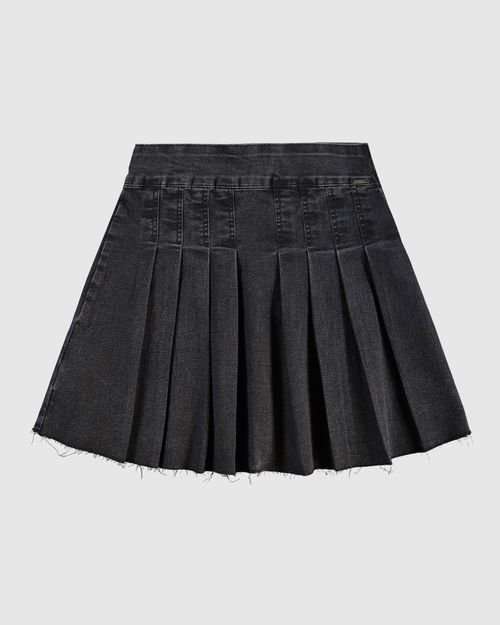 Saia Infantil Menina Pregas Cintura Média Em Jeans Stretch Malwee Kids
