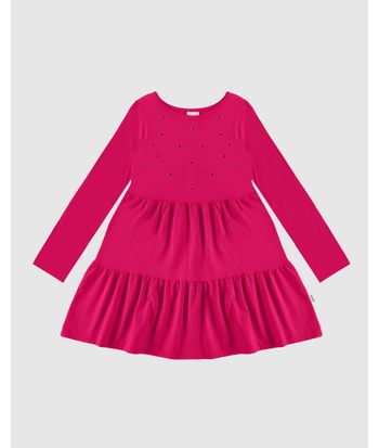 Vestido Infantil Marias Com Aplique Metal Em Algodão Malwee Kids