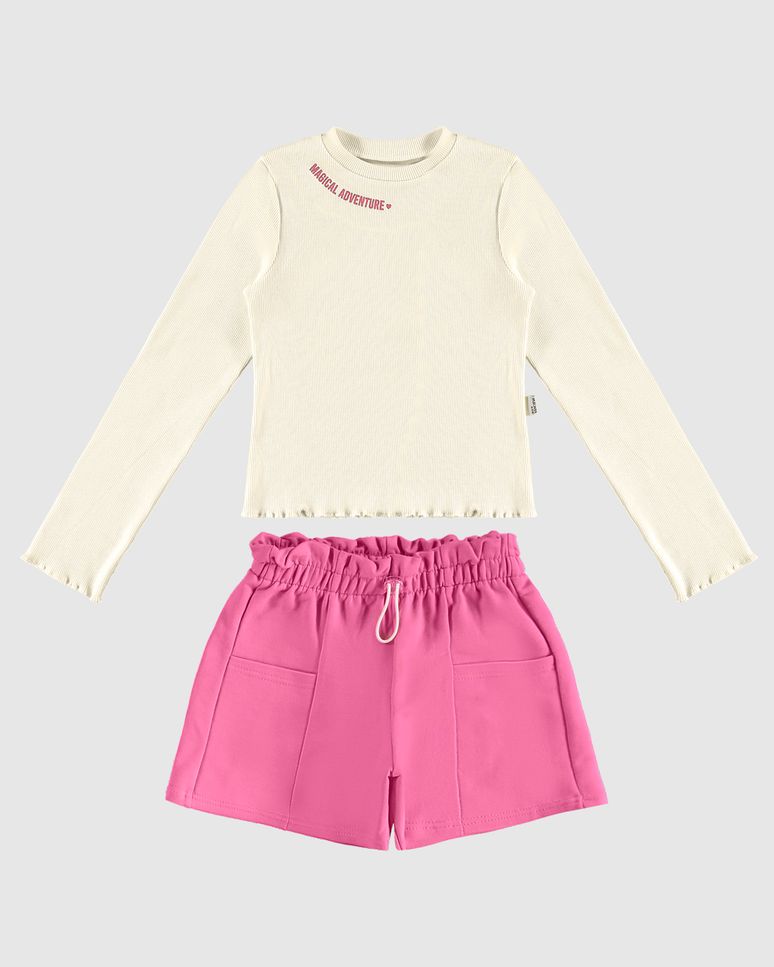 Conjunto Infantil Menina Blusa Magical Adventure E Shorts Malwee Kids