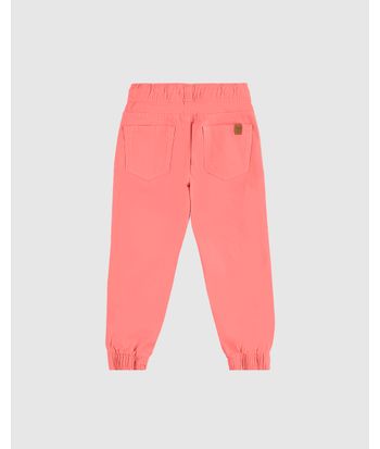 Calça Infantil Menina Jogger Cós Elástico Em Sarja Com Elastano Malwee Kids