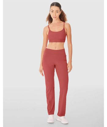 Calça Reta Feminina Cintura Alta Em Malha Dry E Proteção UV50+ - ENFIM