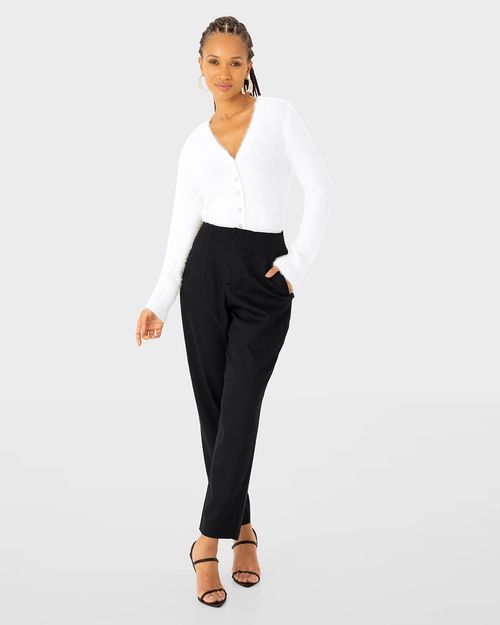 Cardigan Justo Feminino Abotoamento Frontal Em Tricô Texturizado - ENFIM
