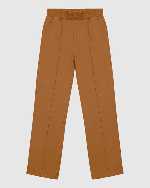 Calça Básica Feminina Reta Em Moletom Stretch Flanelado - ENFIM