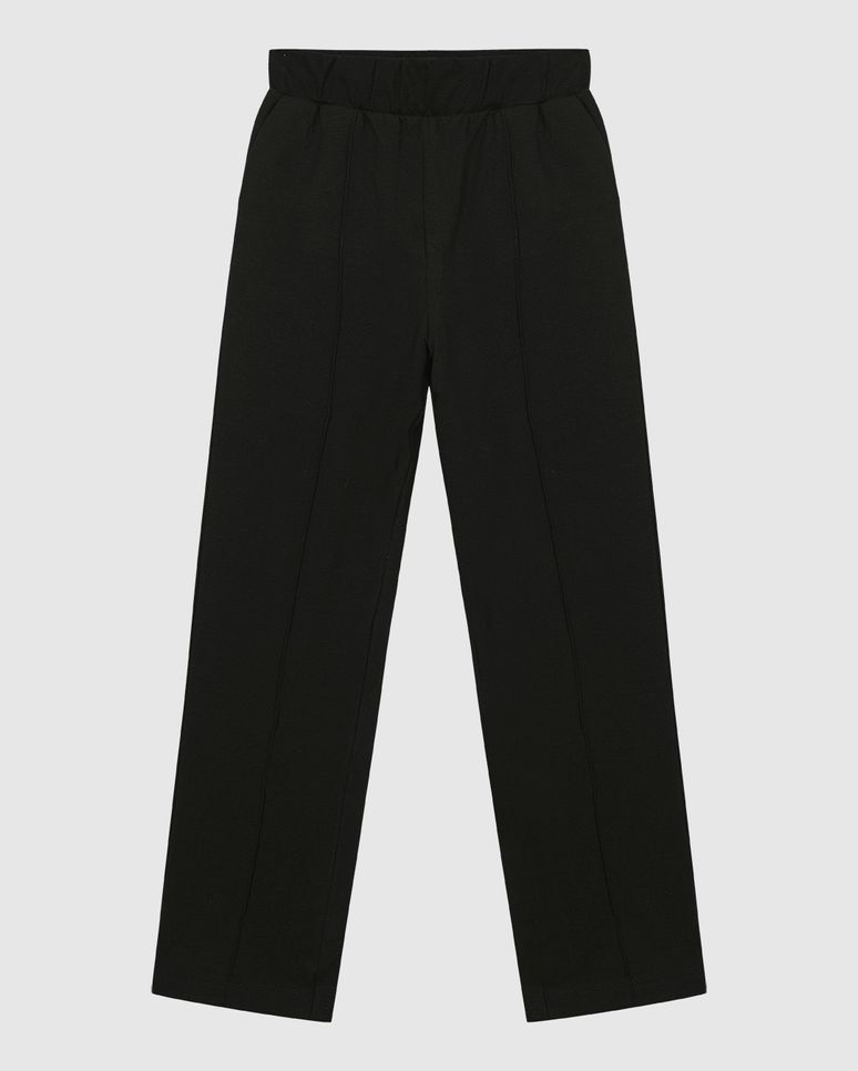 Calça Básica Feminina Reta Em Moletom Stretch Flanelado - ENFIM