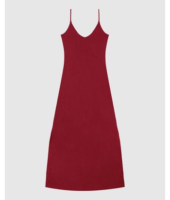 Vestido Longo Feminino Decote V Alça Fina Em Viscose Stretch - ENFIM