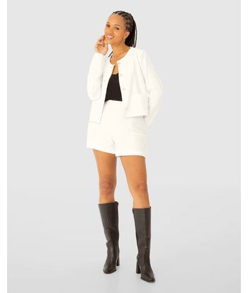 Shorts Feminino Alfaiataria Em Malha Texturizada - ENFIM