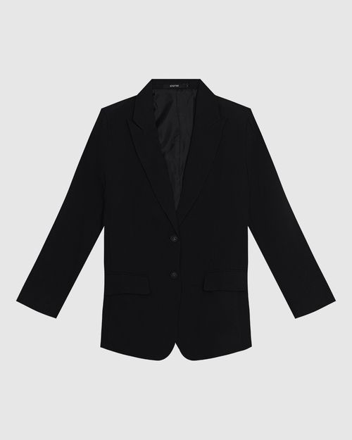 Blazer Feminino Alongado Abotoamento Duplo Em Liocel - ENFIM