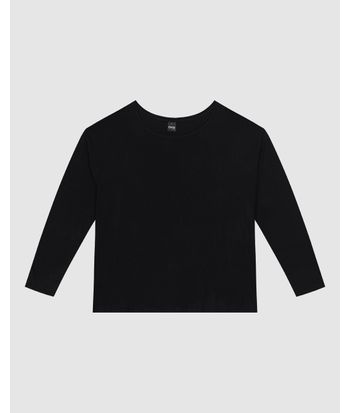 Blusa Ampla Feminina Manga Longa Em Viscose Strech - ENFIM