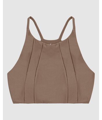 Top Halter Neck Esportivo Em Malha Texturizada Stretch - ENFIM