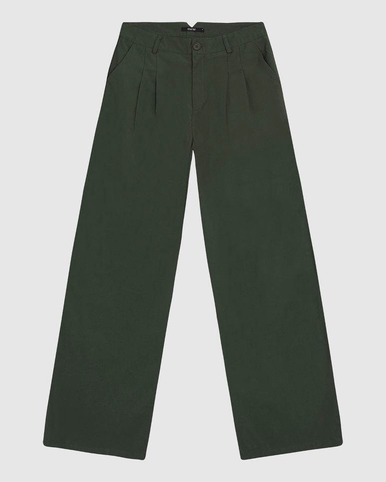 Calça Feminina Alfaiataria Pregas Frontais Em Liocel - ENFIM