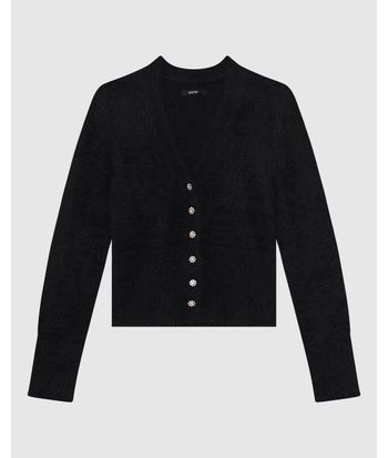 Cardigan Justo Feminino Abotoamento Frontal Em Tricô Texturizado - ENFIM