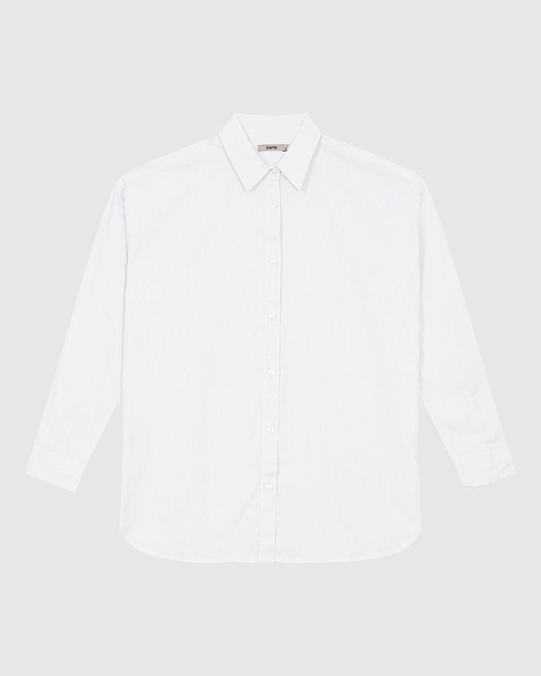 Camisa Feminina Oversized Manga Longa Em Tricoline - ENFIM