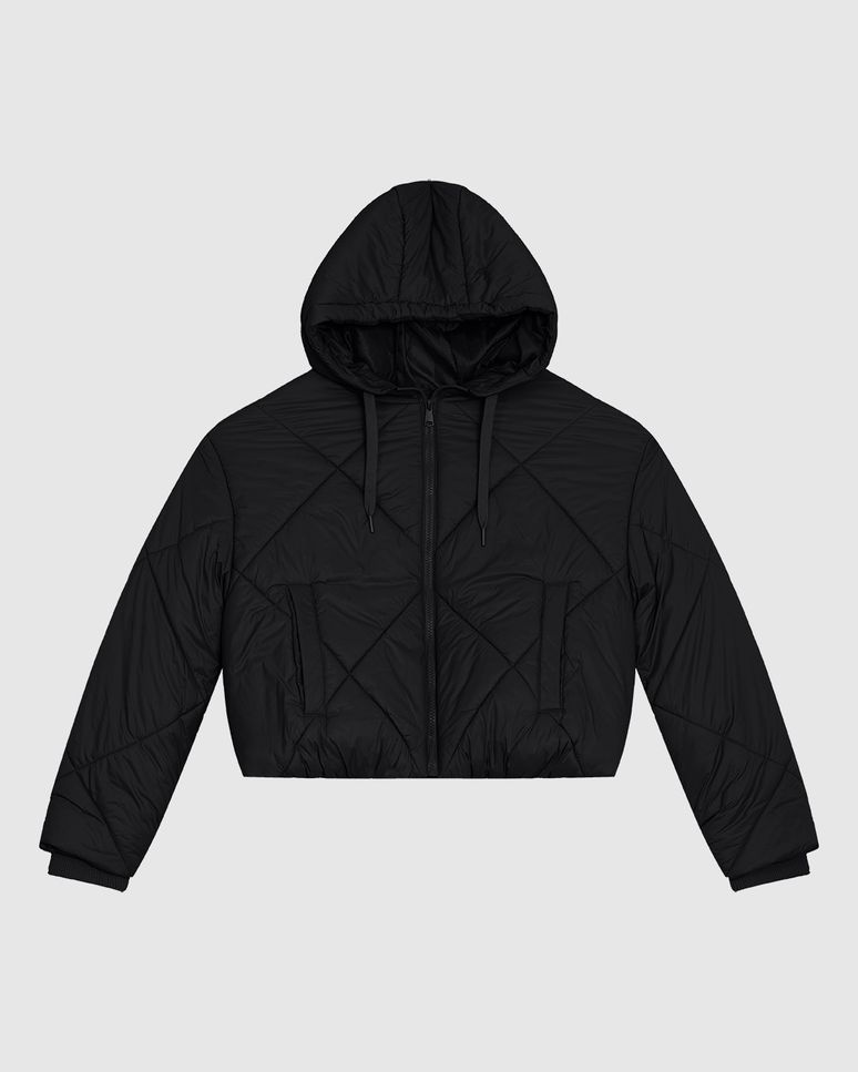 Jaqueta Puffer Feminina Capuz Removível Em Poliamida - ENFIM