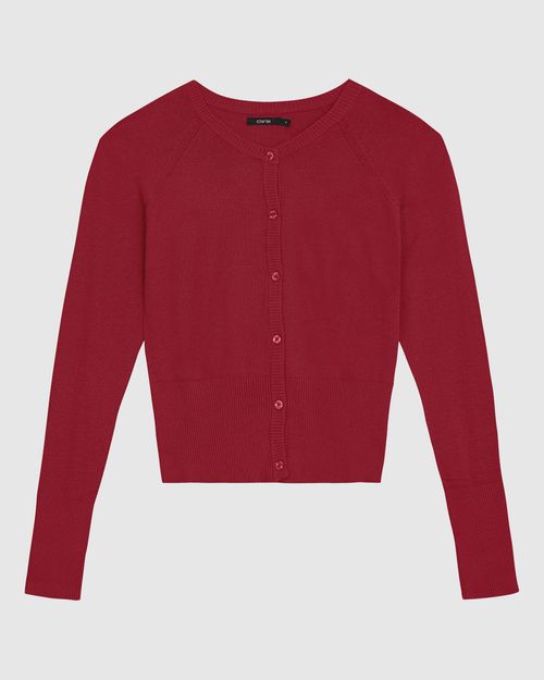 Cardigan Básico Feminino Abotoamento Frontal Em Tricô - ENFIM