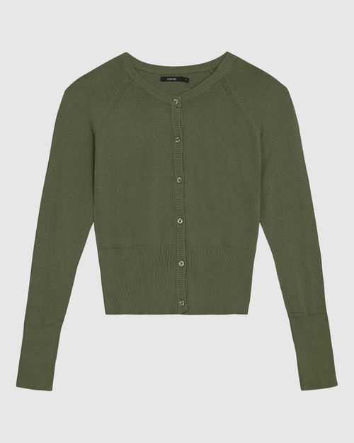 Cardigan Básico Feminino Abotoamento Frontal Em Tricô - ENFIM