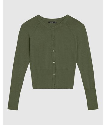 Cardigan Básico Feminino Abotoamento Frontal Em Tricô - ENFIM