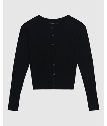 Cardigan Básico Feminino Abotoamento Frontal Em Tricô - ENFIM
