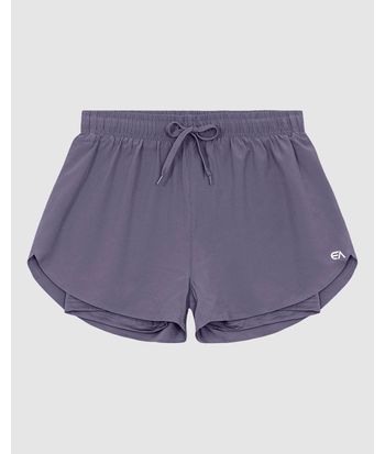 Shorts Duplo Feminino Cadarço Frontal Em Tafetá  - ENFIM