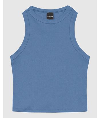 Regata Feminina Decote Halter Neck Em Ribana - ENFIM