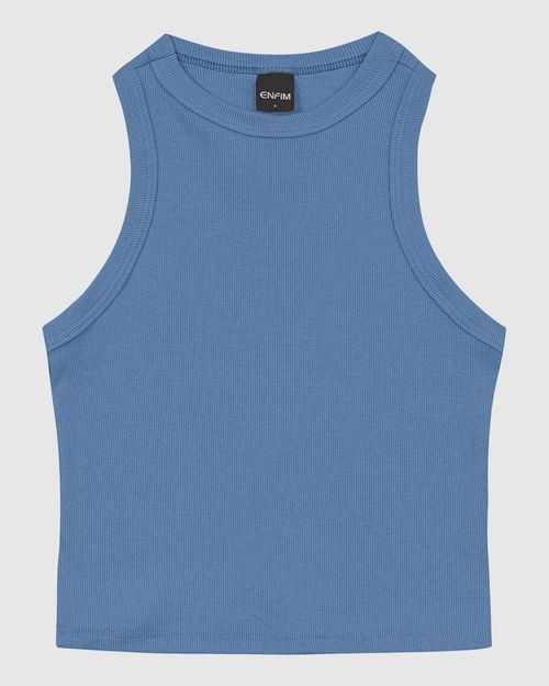 Regata Feminina Decote Halter Neck Em Ribana - ENFIM