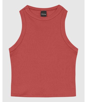 Regata Feminina Decote Halter Neck Em Ribana - ENFIM