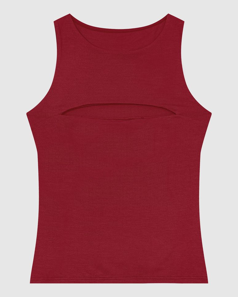 Regata Justa Feminina Detalhe Vazado Busto Em Viscose Stretch - ENFIM