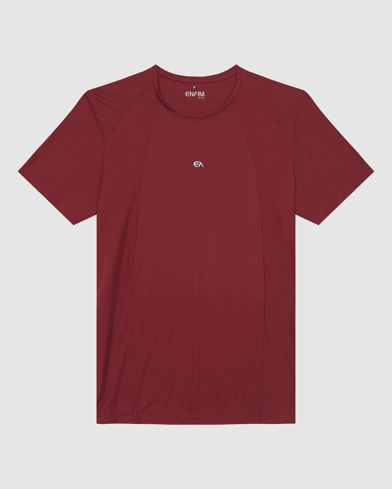 Camiseta Masculina Slim Com Recorte Em Malha Dry E Proteção UV50+ - ENFIM