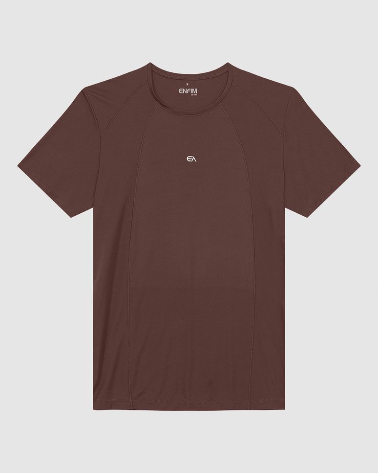 Camiseta Masculina Slim Com Recorte Em Malha Dry E Proteção UV50+ - ENFIM