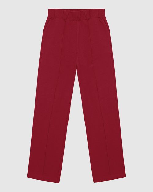 Calça Básica Feminina Reta Em Moletom Stretch Flanelado - ENFIM