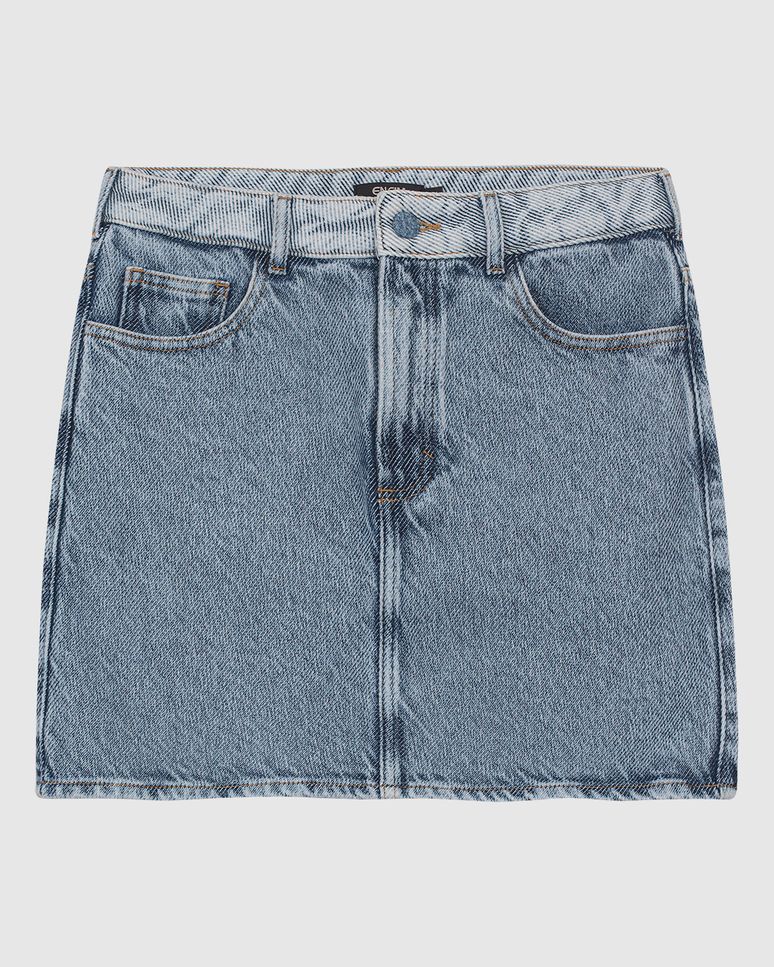 Saia Evasê Feminina Cintura Média Em Jeans 100% Algodão - ENFIM