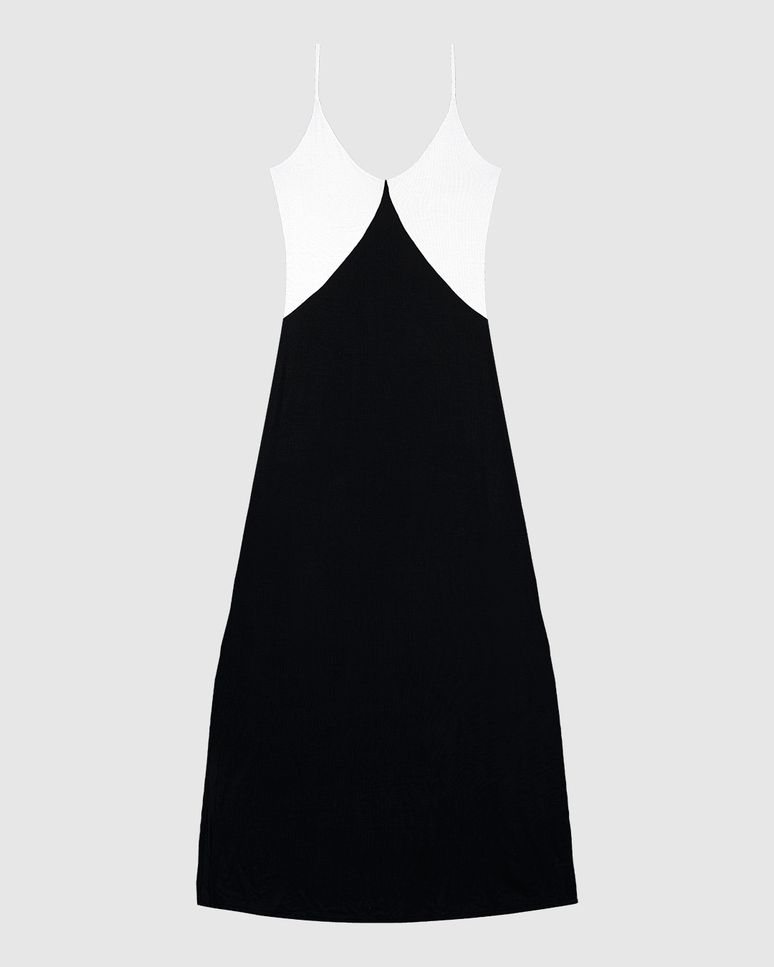 Vestido Longo Feminino Decote V Alça Fina Em Viscose Stretch - ENFIM