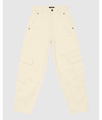 Calça Feminina Barrel Cargo Em Sarja Com Elastano - ENFIM