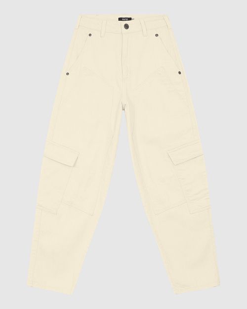 Calça Feminina Barrel Cargo Em Sarja Com Elastano - ENFIM