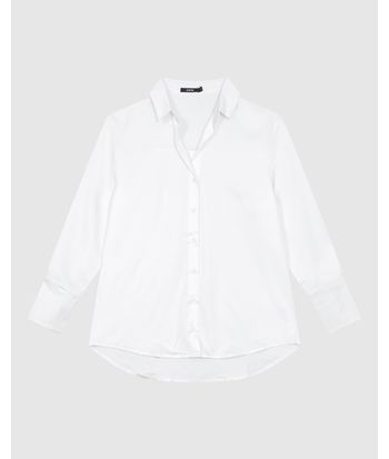 Camisa Ampla Feminina Manga Longa Em Cetim - ENFIM