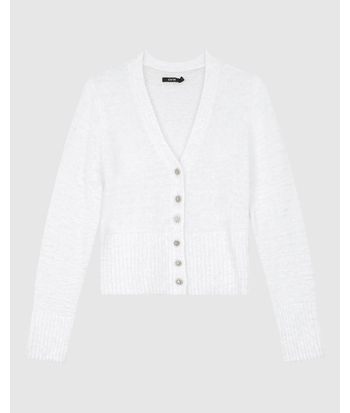 Cardigan Justo Feminino Abotoamento Frontal Em Tricô Texturizado - ENFIM