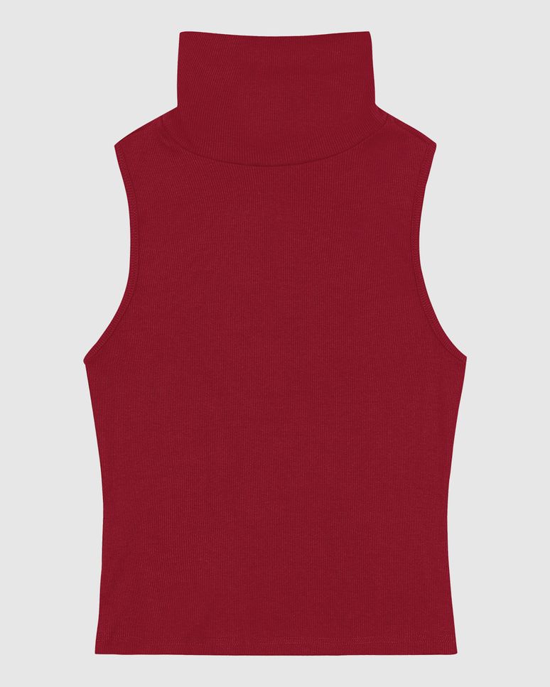 Blusa Básica Feminina Gola Alta Em Ribana - ENFIM