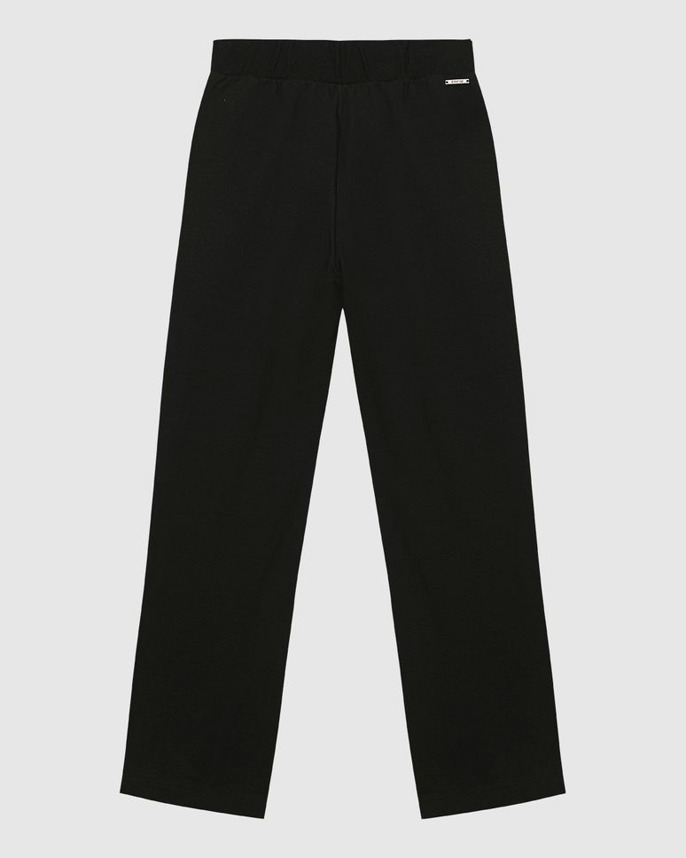 Calça Básica Feminina Reta Em Moletom Stretch Flanelado - ENFIM