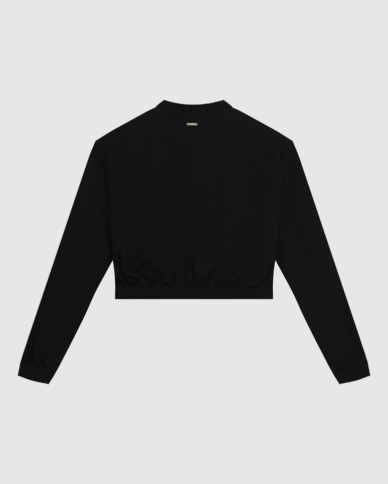 Jaqueta Bomber Feminina Bolso Com Lapela Em Moletom Flanelado - ENFIM