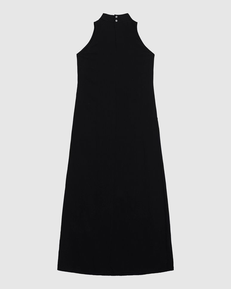 Vestido Longo Feminino Amplo Gola Alta Em Viscose - ENFIM