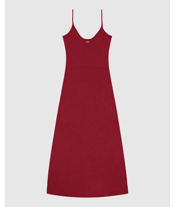 Vestido Longo Feminino Decote V Alça Fina Em Viscose Stretch - ENFIM