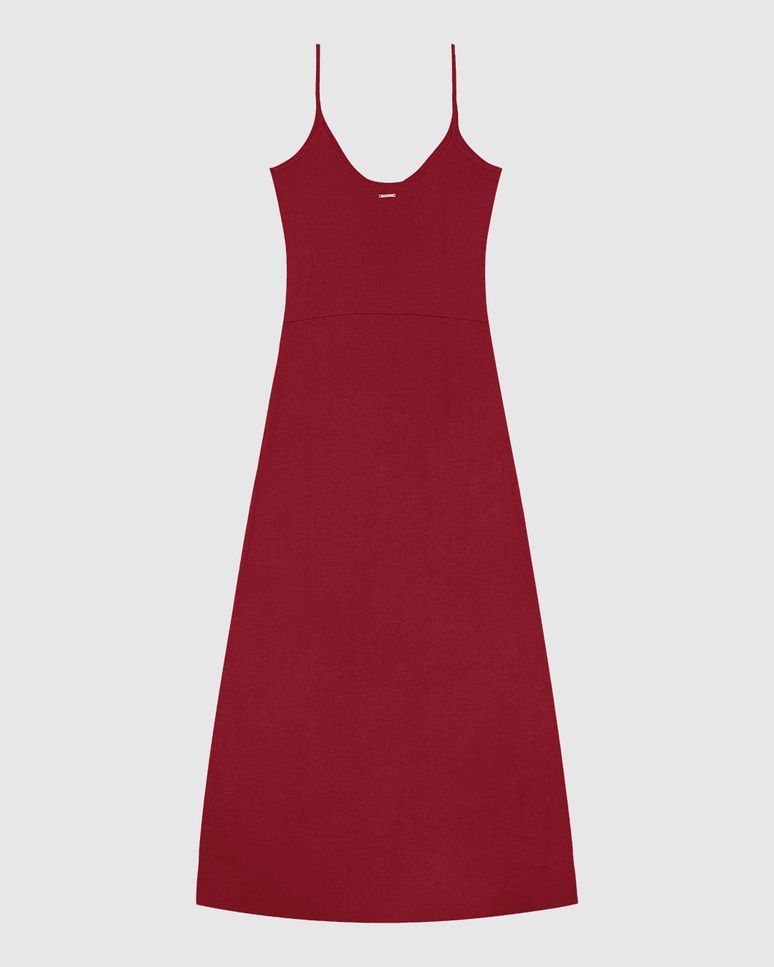 Vestido Longo Feminino Decote V Alça Fina Em Viscose Stretch - ENFIM