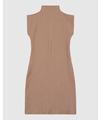 Vestido Justo Feminino Gola Alta Em Jacquard Texturizado - ENFIM