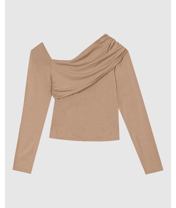 Blusa Feminina Manga Longa Decote Ombro A Ombro Em Viscose Stretch - ENFIM