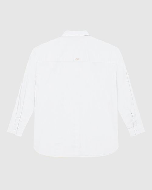 Camisa Feminina Oversized Manga Longa Em Tricoline - ENFIM