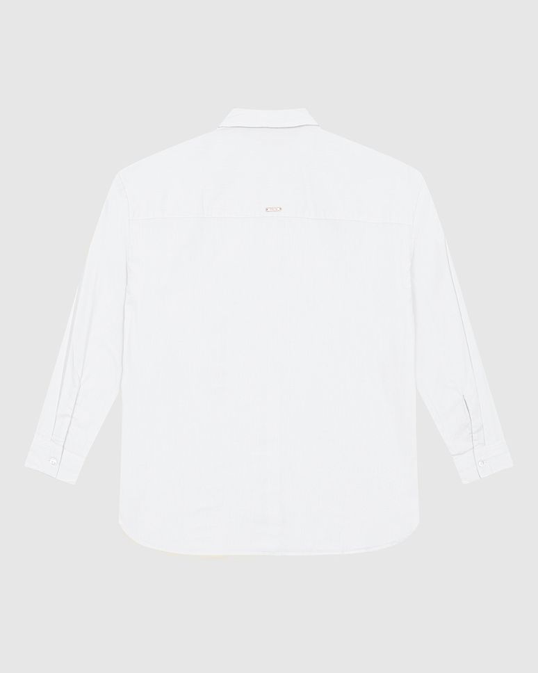 Camisa Feminina Oversized Manga Longa Em Tricoline - ENFIM
